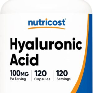 Nutricost Hyaluronic Acid Capsules 100mg,120 Vegetarian Capsules | Gluten-Free & GMO-Free