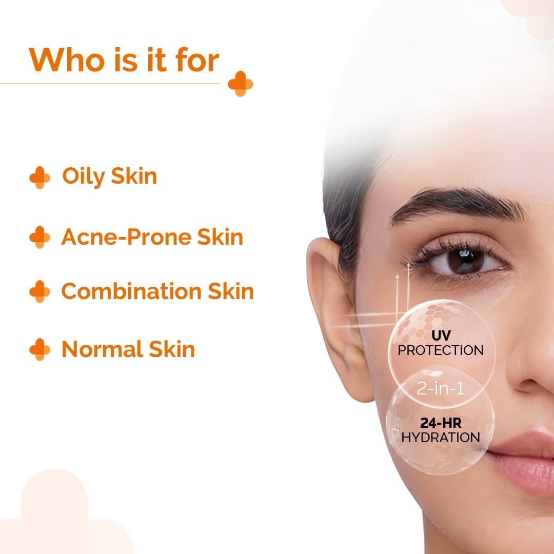 The Derma Co 1% Hyaluronic Sunscreen Aqua Gel with SPF 50 & PA++++ | Broad Spectrum UVA/B & Blue Light Protection | Lightweight & Quick Absorbing with Vitamin E | 1.76 Oz/50g - Image 7