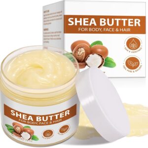 Shea Butter Raw Organic, Natural Raw Unrefined Shea Butter Hand Cream, Moisturizing and Locking Water, Keeps Skin Healthy and Vibrant, 7.8 OZ